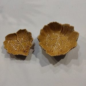 Vintage Olfaire made in Portugal leaf bowls for fall decor or condiments